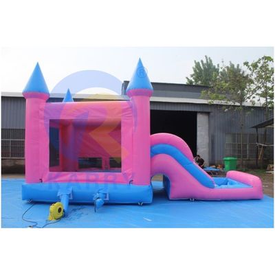 カーリー イエロー PVC 吹き込みバウンサー スライド付き 商用 コンボ ジャンピングキャッスル