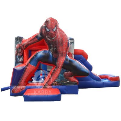 室内と屋外でカスタマイズできる スパイダーマン 子供用 スライド付き 膨らませた跳ね返し家