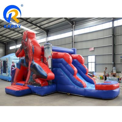 室内と屋外でカスタマイズできる スパイダーマン 子供用 スライド付き 膨らませた跳ね返し家