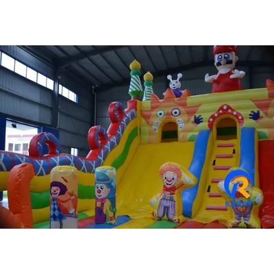 フルサイズの商用レンタブル 充気コンボバウンサー 水スライドと修理キット
