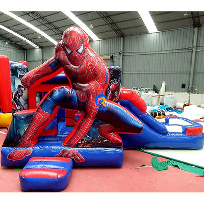 最大容量 100-500kg スパイダーマン スライドプールと城付き充気跳躍家