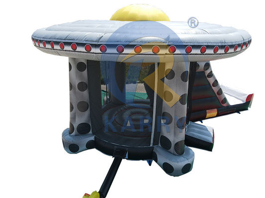 Unisex Outdoor Fun UFO スライドとジャンプエリアの商用充気式跳ね返しの城