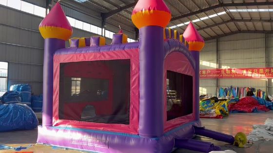 商用 充気型ピンク バンサー 城 携帯型PVC バンシングハウス 子供向け
