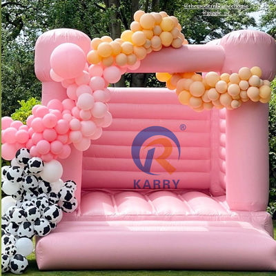 ポータブル ピンク パステル ジャンピング カッスル パーティー 商用 月歩き 結婚式 跳ね上がる家