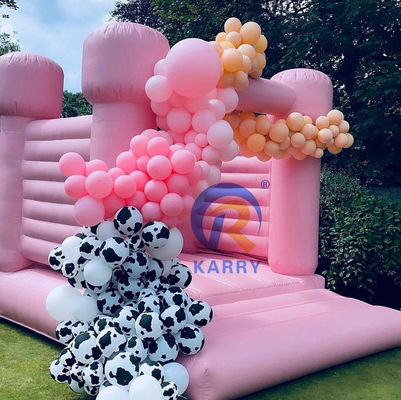 ポータブル ピンク パステル ジャンピング カッスル パーティー 商用 月歩き 結婚式 跳ね上がる家
