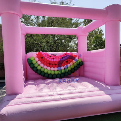 ポータブル ピンク パステル ジャンピング カッスル パーティー 商用 月歩き 結婚式 跳ね上がる家