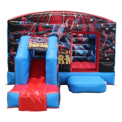 アウトドアエンターテインメント スパイダーマン 膨らませられるバウンサー カッスル コンボ スライドとバウンシーハウス