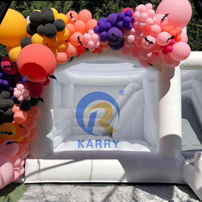 結婚式 オーダーメイド 吹き飛ばし式 ホワイト ジャンピング カッスル スライドとバウンサー コンボ