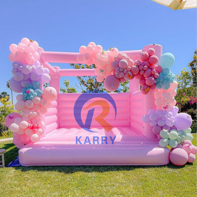 女の子の結婚式と誕生日パーティー 吹き込めるピンクジャンプキャッスル