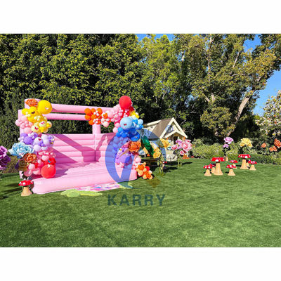 女の子の結婚式と誕生日パーティー 吹き込めるピンクジャンプキャッスル