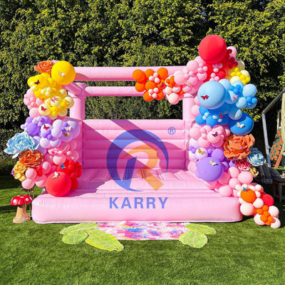 女の子の結婚式と誕生日パーティー 吹き込めるピンクジャンプキャッスル