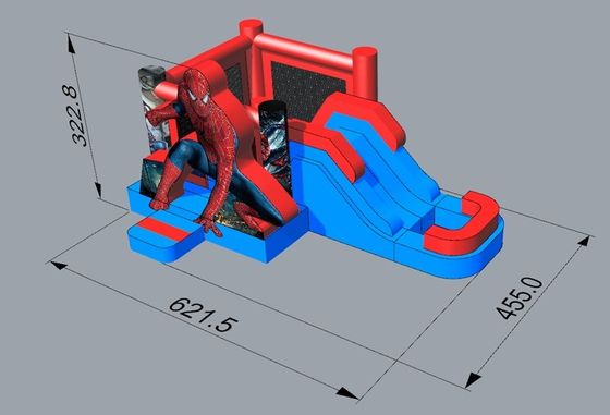 14年超ヒーロースパイダーマン 膨らませられる跳ね上がる家 水スライドプール プールデザイン