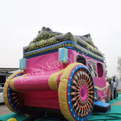 14年目 屋外遊び場 プリンセス キャリッジ 滑り台付き 膨らませられる跳ね上がる家