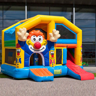 子供のピエロ 膨らませられるバウンサー スライド付き屋外遊び場 海上/航空販売で送料