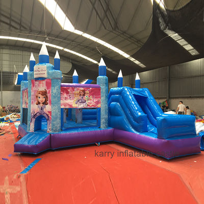 ホットプリンセスパーティー スライド付きのバウンシーキャッスル PVC 商業用遊び場設備
