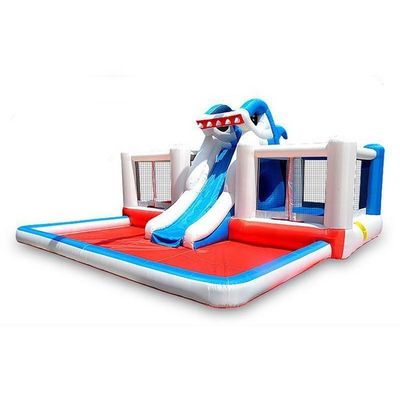 キャッスル キッズ 充気式サメ ボンズハウス ジャンパー 水スライドとポータブルデザイン