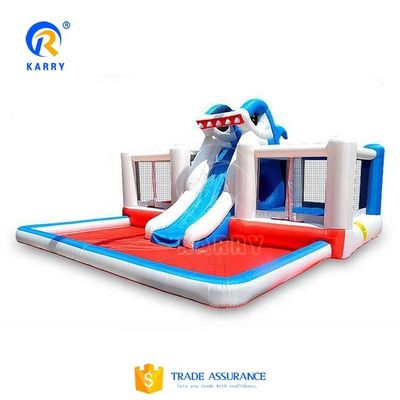 キャッスル キッズ 充気式サメ ボンズハウス ジャンパー 水スライドとポータブルデザイン