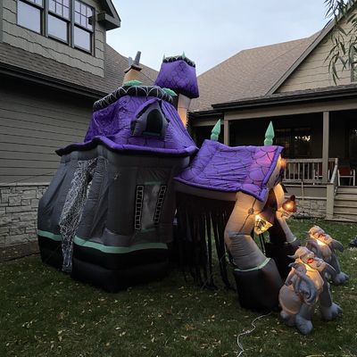 ポータブル ハロウィーン テーマ 膨らませられる 幽霊 跳ね返る 家 大人の 娯楽