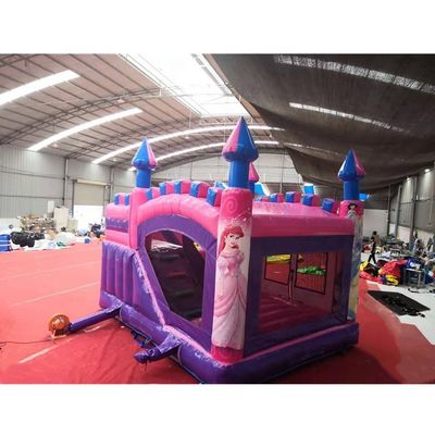5*5*4.2m 充気式空中ジャンプ城 コンボスライド ピンクプリンセス