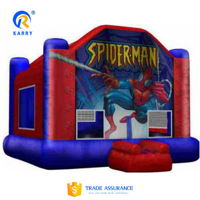 PVC カスタマイズされた色 スパイダーマン 跳ね返る城 屋外 子供のための 充電式スポーツゲーム