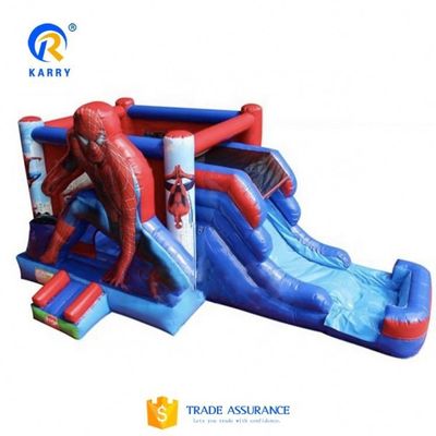 アウトドア遊び場 膨らませられるスパイダーマン ボンズハウス コンボ スライド 子供と大人のための