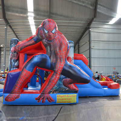 アウトドア遊び場 膨らませられるスパイダーマン ボンズハウス コンボ スライド 子供と大人のための