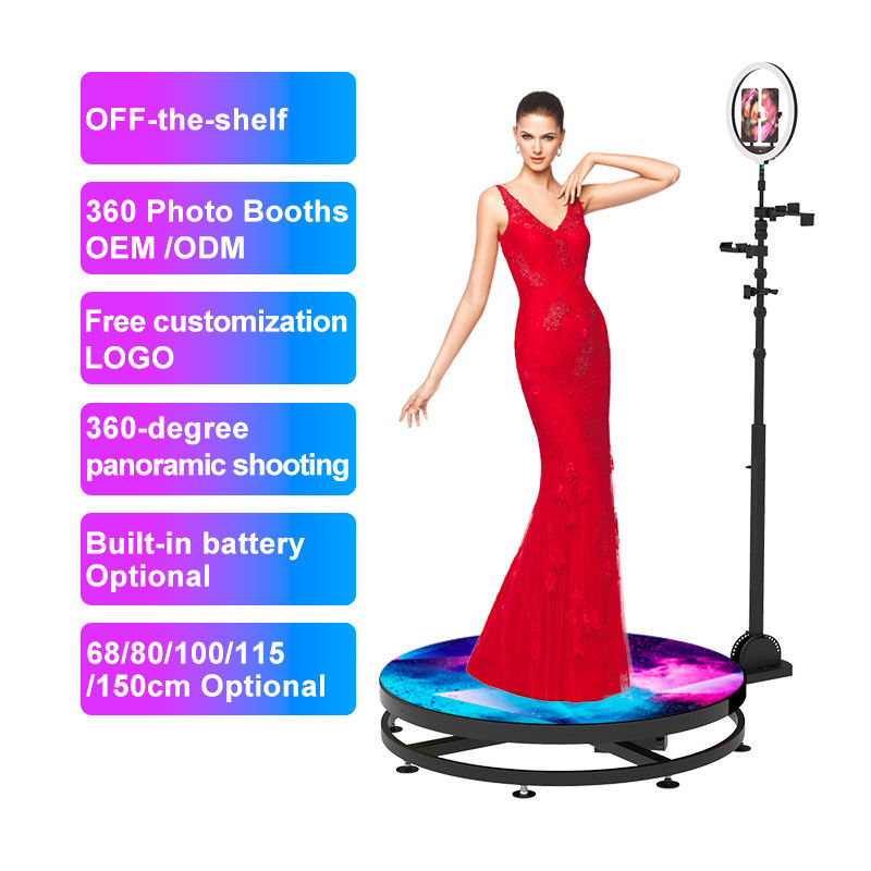 48h 迅速なDHL 送料 360 ビデオ 写真棚 LED マジックミラーとiPad 115cmケース