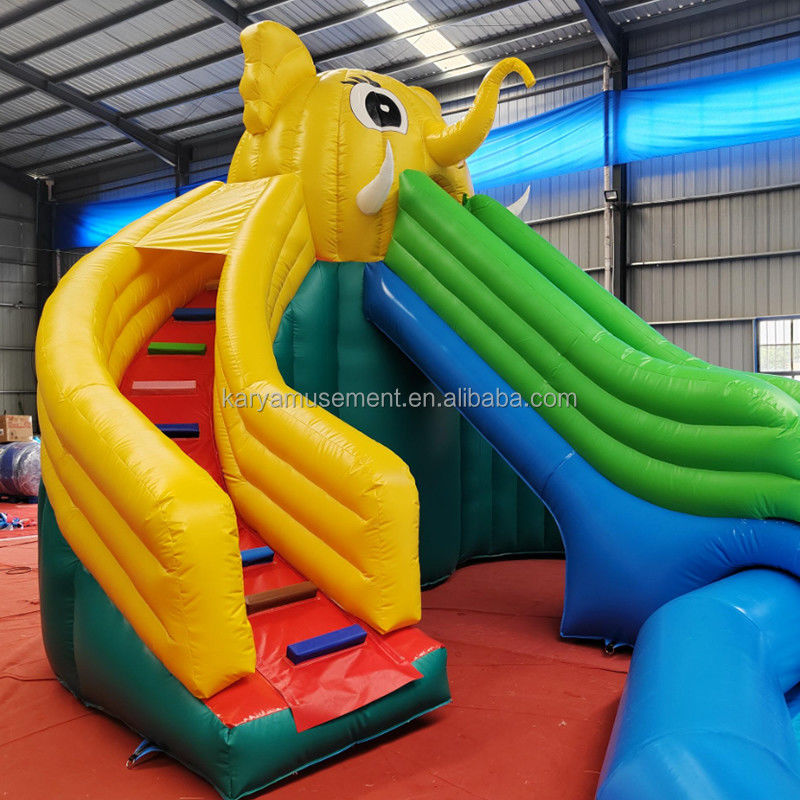 オーダーメイド カラー PVC 象 テーマ 遊園地用 充気水上公園 コンボ スライド