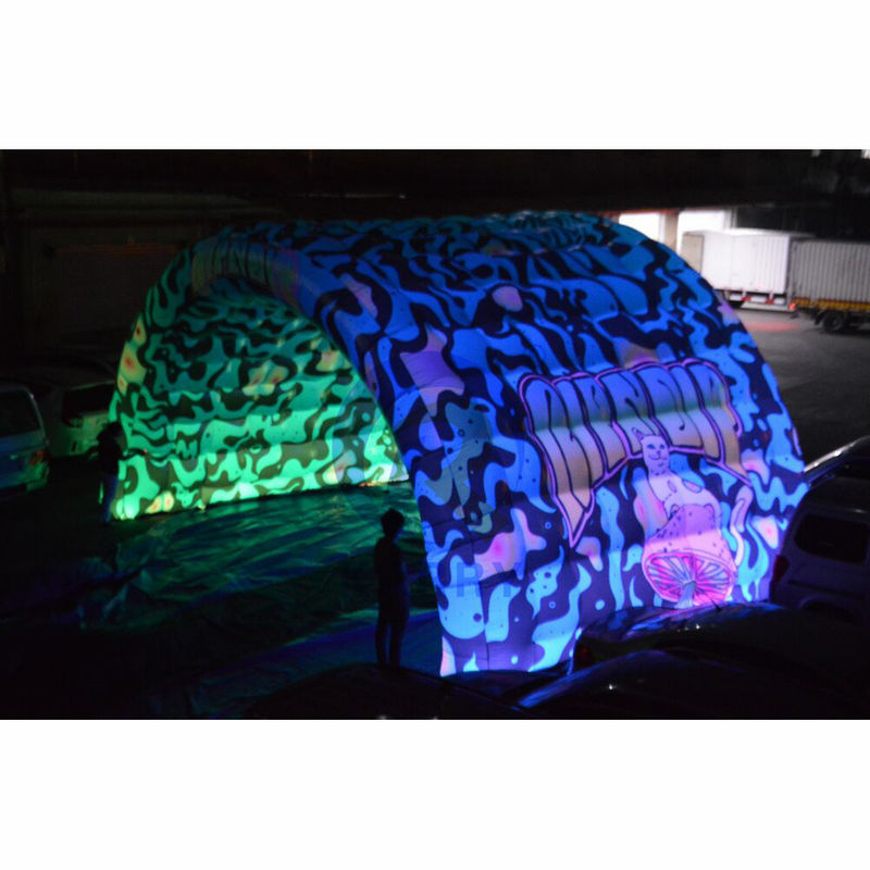 アウトドア遊び場 イベント宣伝のためのカラフルなLED充気トンネルエントランステント