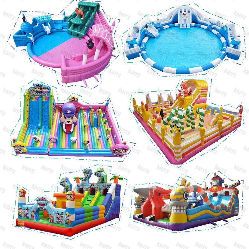 Unisex Water Fun 2024 ポータブルスライドと城付きカスタム充気水上公園