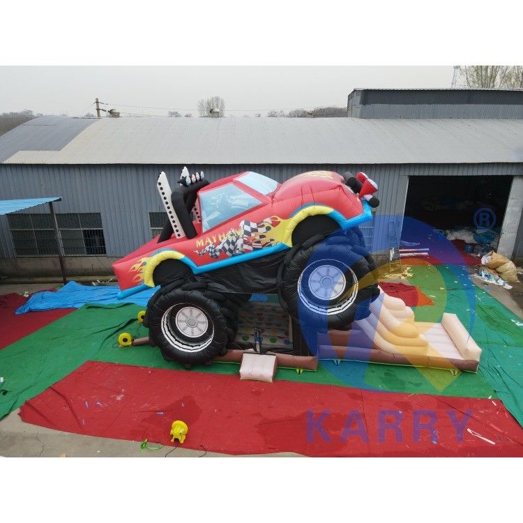子供と大人のための商用レッドオフロード車両 充気式城ジャンプコンボ
