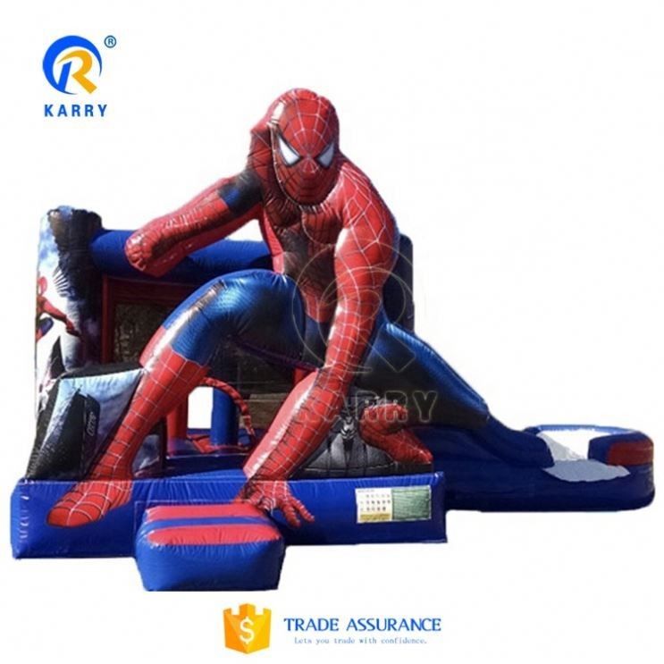 アウトドア遊び場 膨らませられるスパイダーマン ボンズハウス コンボ スライド 子供と大人のための
